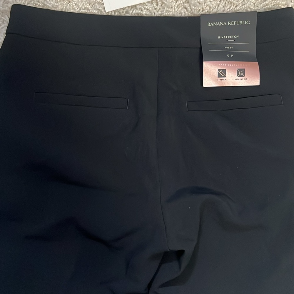 NWT $98 Banana Republic Avery pants Mid rise ankle 0P similar to sz 6 black - Picture 8 of 9